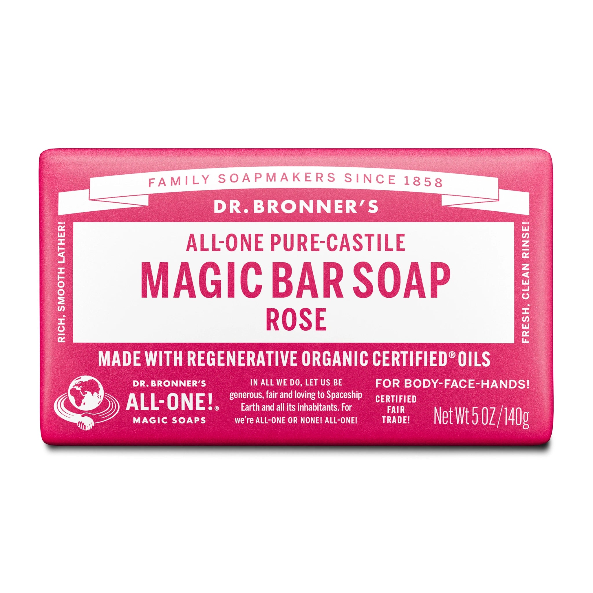 dr-bronners-pure-castile-bar-soap-5oz-rose-1 Rose - Pure-Castile Magic Bar Soap - Image 1